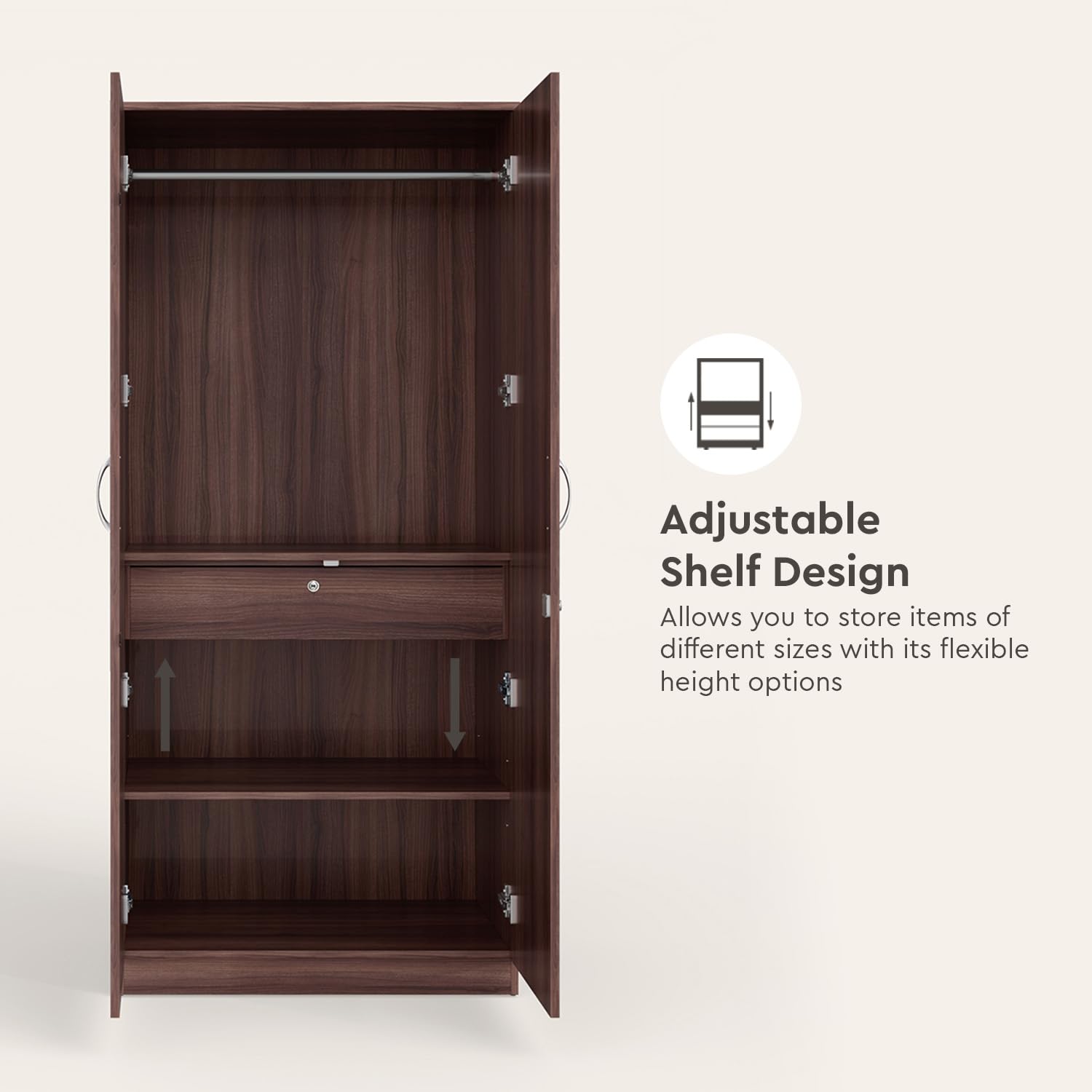 Divya Furniture 2 Door Wooden Wardrobe | Custom Sizes & Colours Available | Free Home Delivery & Demo | All Payments Accepted - Image 4
