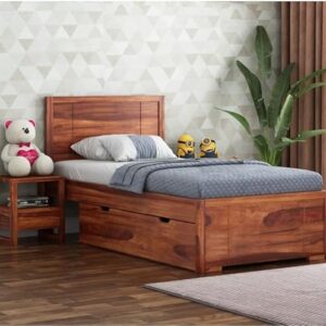 Divya Furniture Solid Wood Single Bed with Storage | Custom Sizes & Colours Available | Free Home Delivery | All Payments Accepted