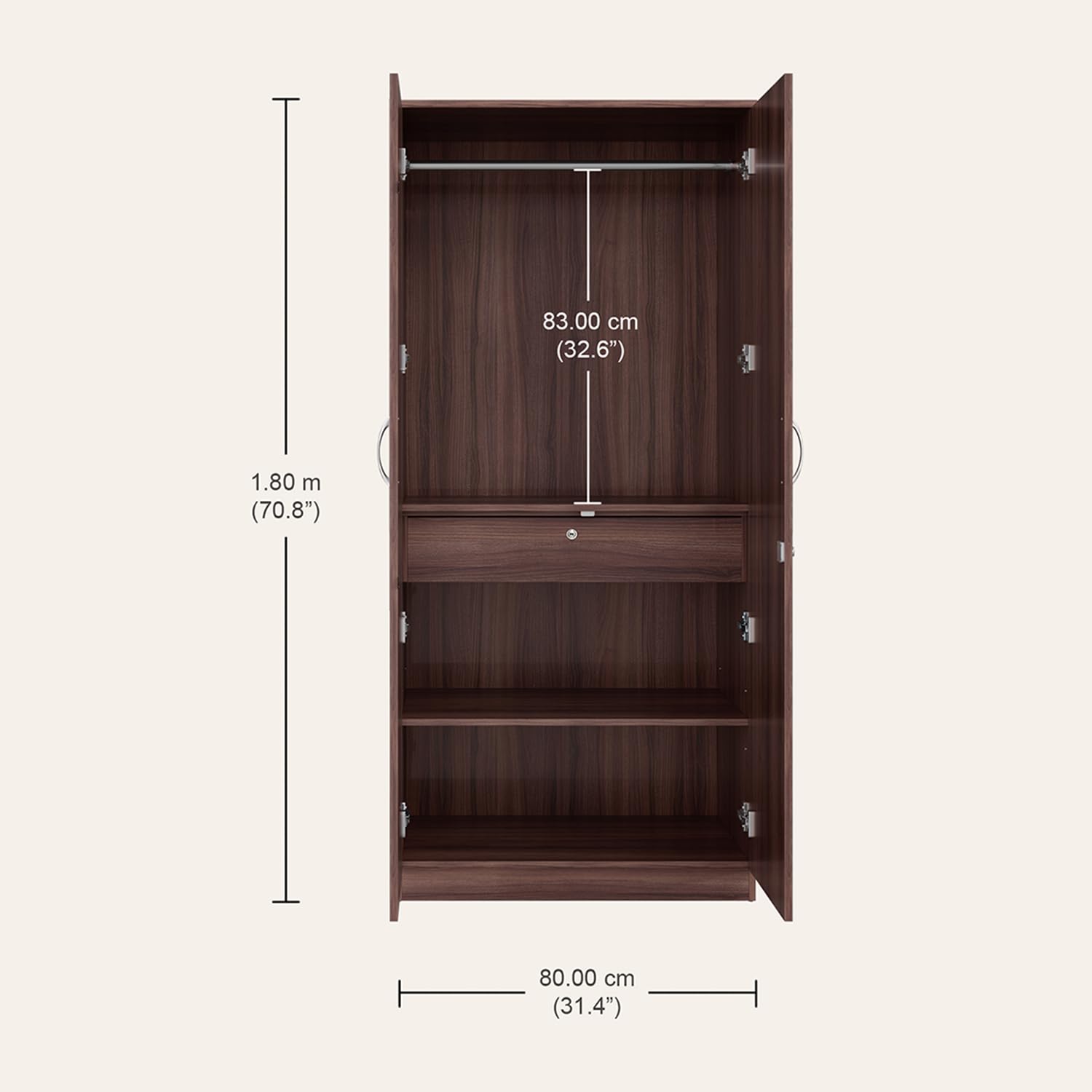 Divya Furniture 2 Door Wooden Wardrobe | Custom Sizes & Colours Available | Free Home Delivery & Demo | All Payments Accepted - Image 2