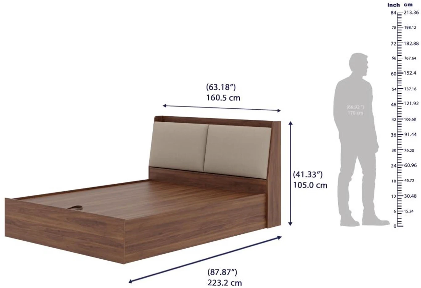 Divya Furniture Solid Wood Queen Size Hydraulic Storage Bed | Custom Colours & Wood Options | Free Home Delivery | All Payments Accepted - Image 6